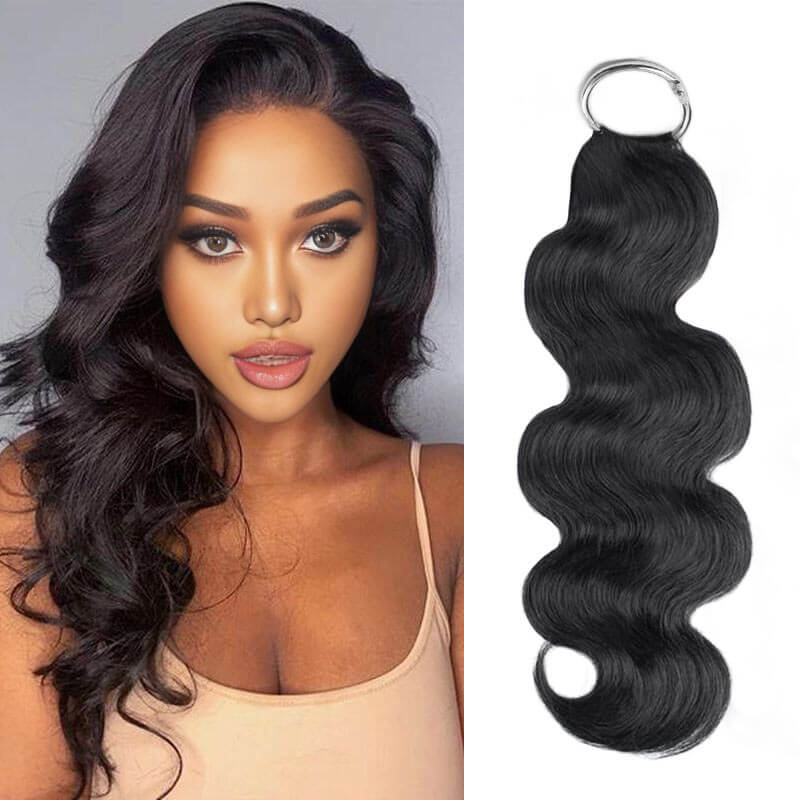 QVR Body Wave Crochet Hair Natural Black Machine Made Feather Human Hair Extension