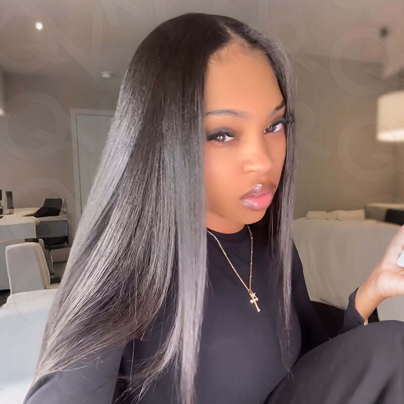 invisible straight human hair clip ins hair extension