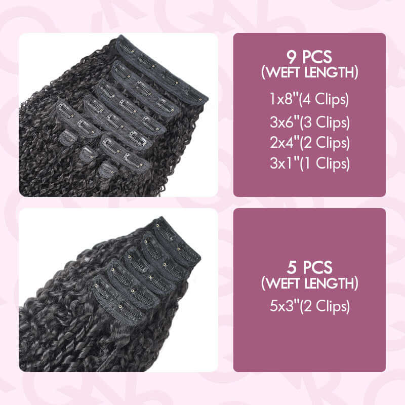 9 packs ramen curl clip ins vs 5pcs ramen curl volumizer