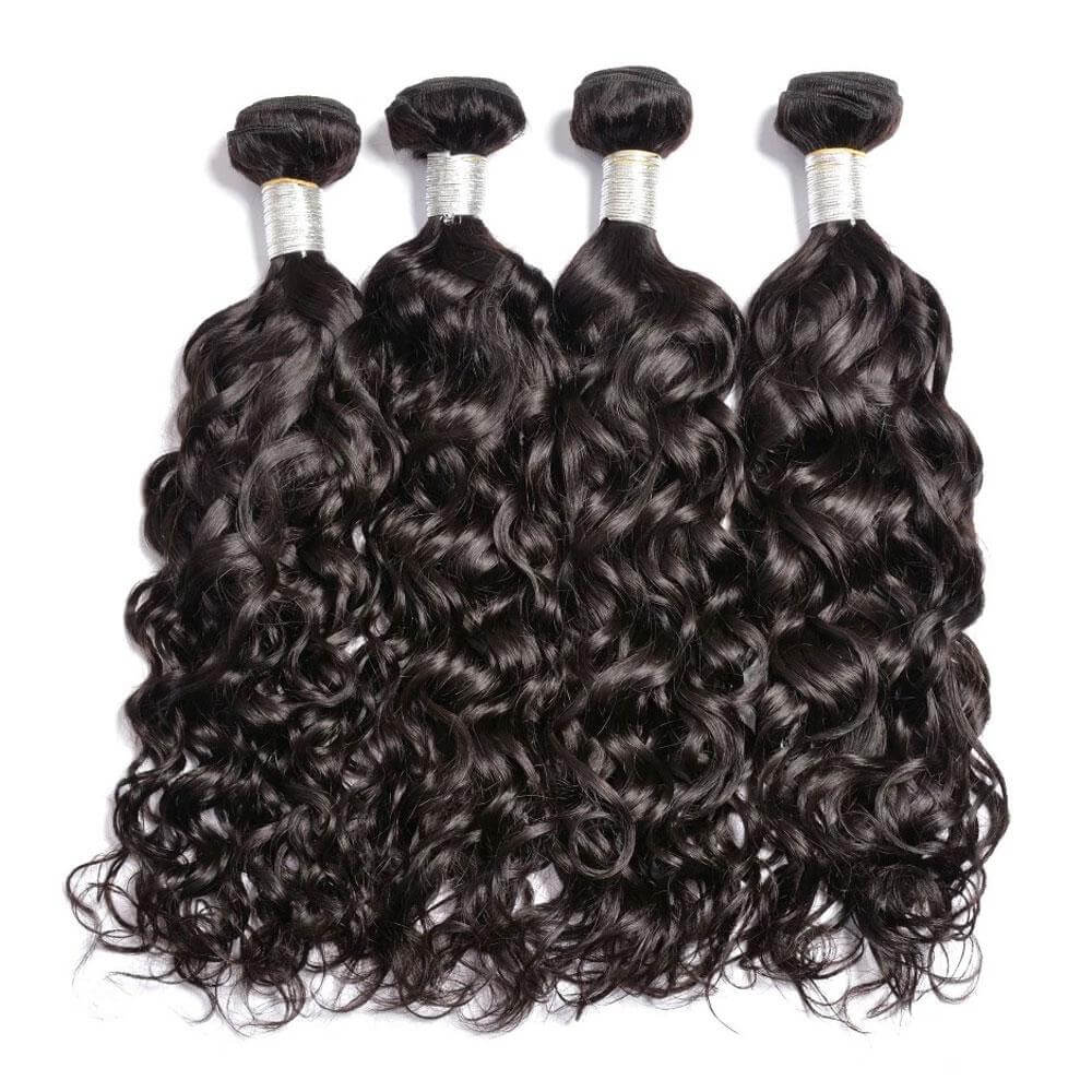 machine double weft water wave human hair weave 4 bundles
