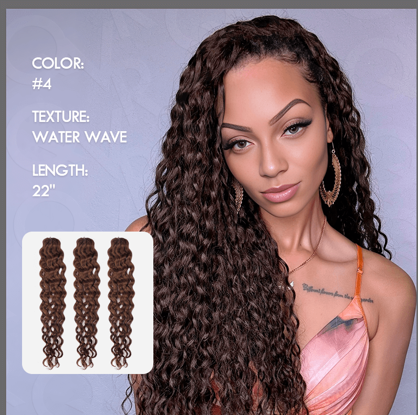 22 inch real look of qvr water wave crochet hair extensions