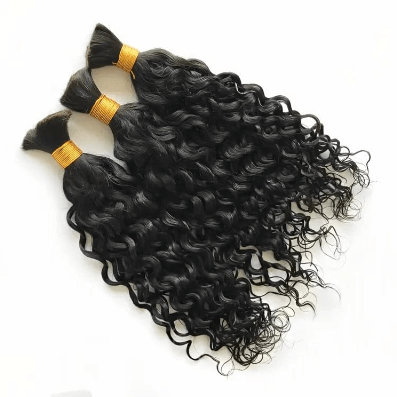 3 pack water wave bulk human hair for boho braiding 