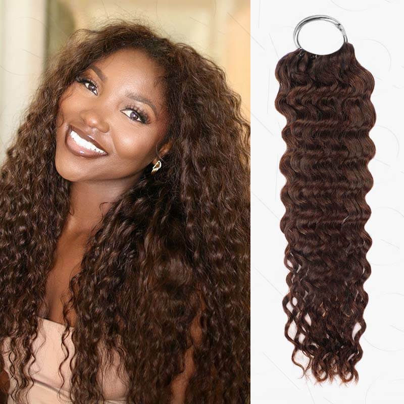 QVR Dark Brown Deep Wave Human Hair Crochet Hair for Braids – QVR Hair