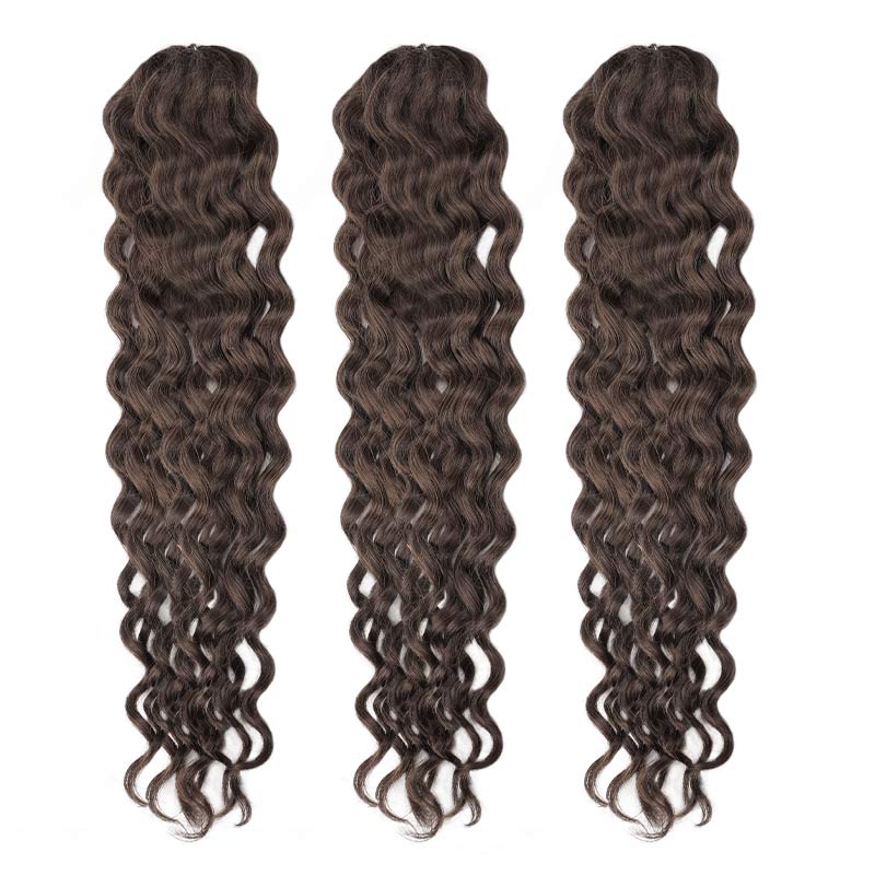 CLEARANCE SALE| Deep Brown #2 Color Water Wave Crochet Braid Human Hair Extensions