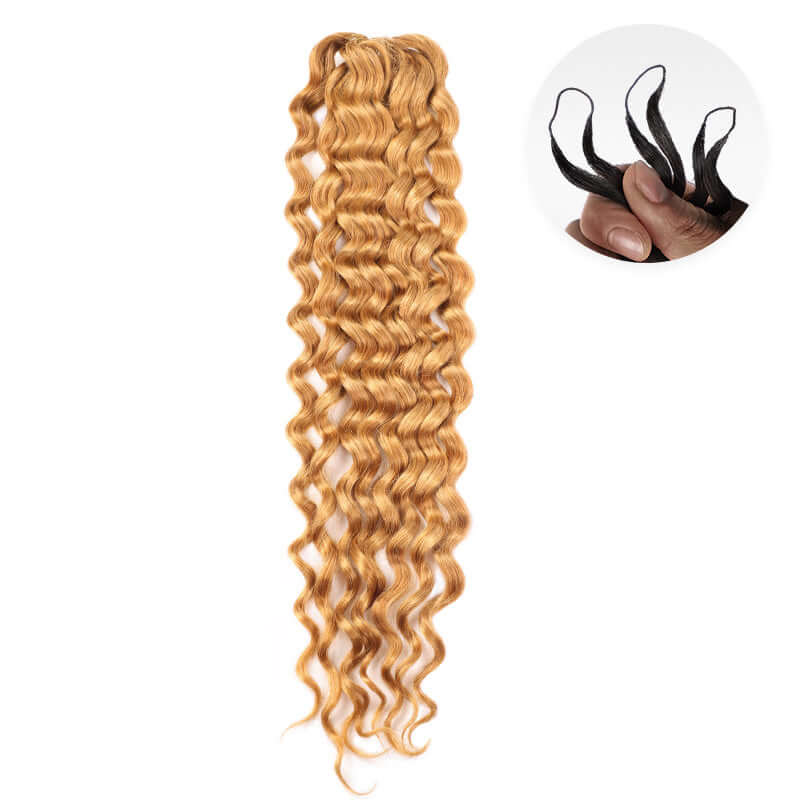 honey blonde water wave crochet braids for protective styles