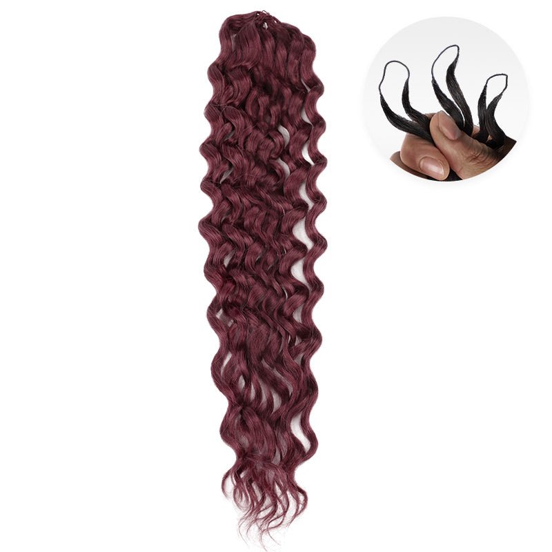 CLEARANCE SALE| #99J Burgundy Color Water Wave Crochet Braid Human Hair Extensions