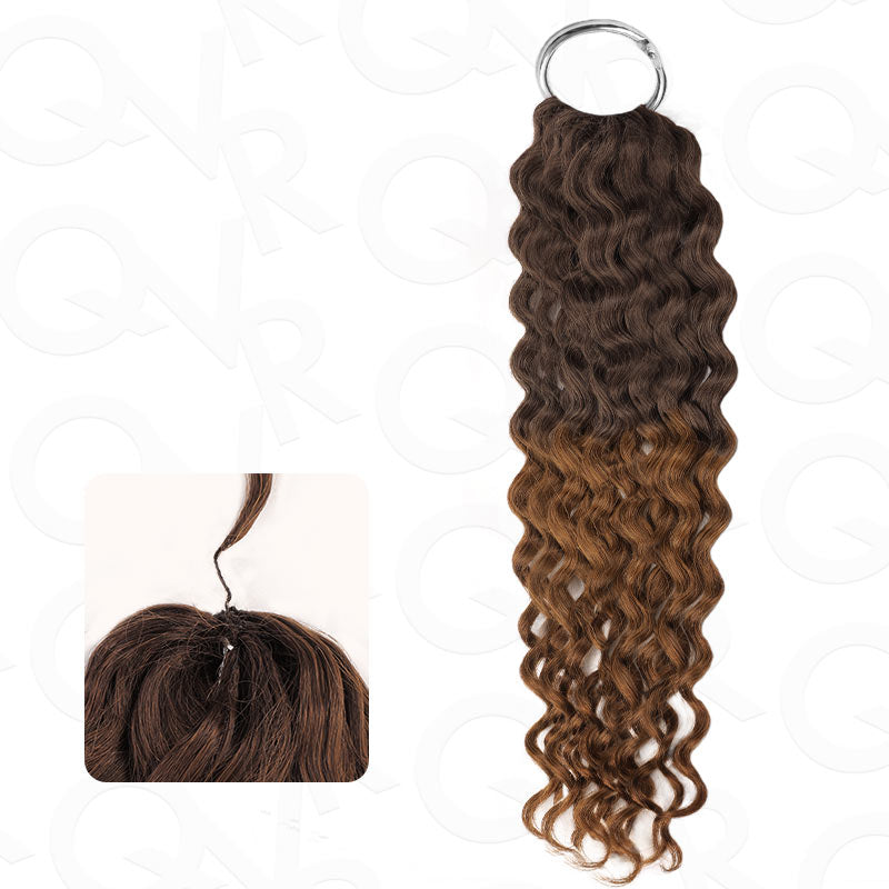 QVR #T2/30 deep wave crochet human hair extension, machine made, 100% human hair, 14-24 inches, long-lasting and restylable