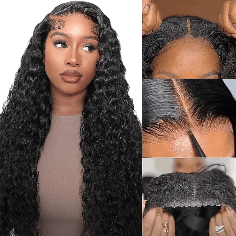 water wave wear and go wig with HD lace closure
