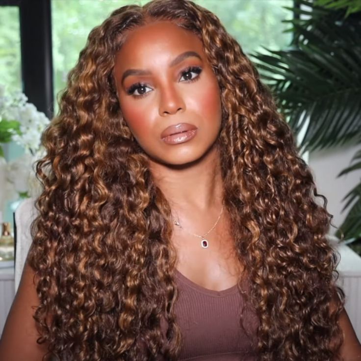 water wave wear and go wig with piano highlights and ombre color