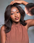 QVR 4C Edges Yaki Straight 9x6 Lace Short Bob Wigs Glueless Human Hair Wig