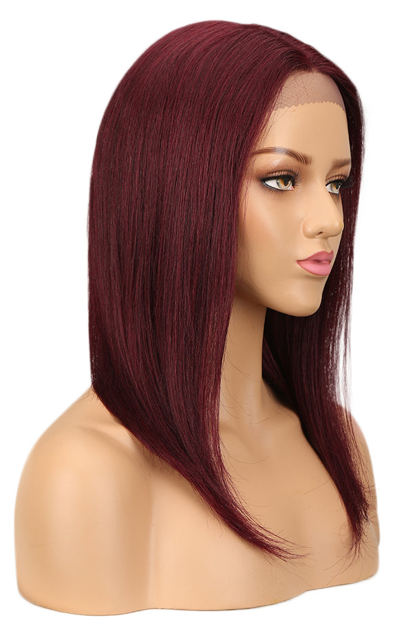 burgundy color short bob wigs for effortless style
