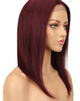 burgundy color short bob wigs for effortless style