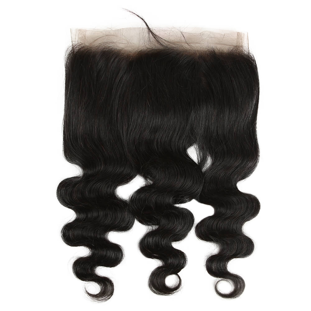 qvr natural black body wave human hair with 360 lace frontal closure