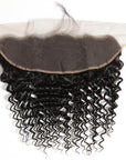 curly natural black hand tied 13*4 lace closure hair weave