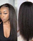 QVR Virgin Human Hair 13*6 Lace Frontal Wigs Bleach Knots Yaki Staight Wig 10A