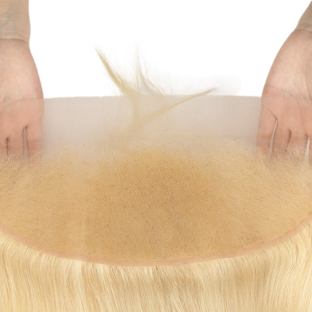 pre plucked silky straight 613 blonde human hair with 13*4 lace frontals