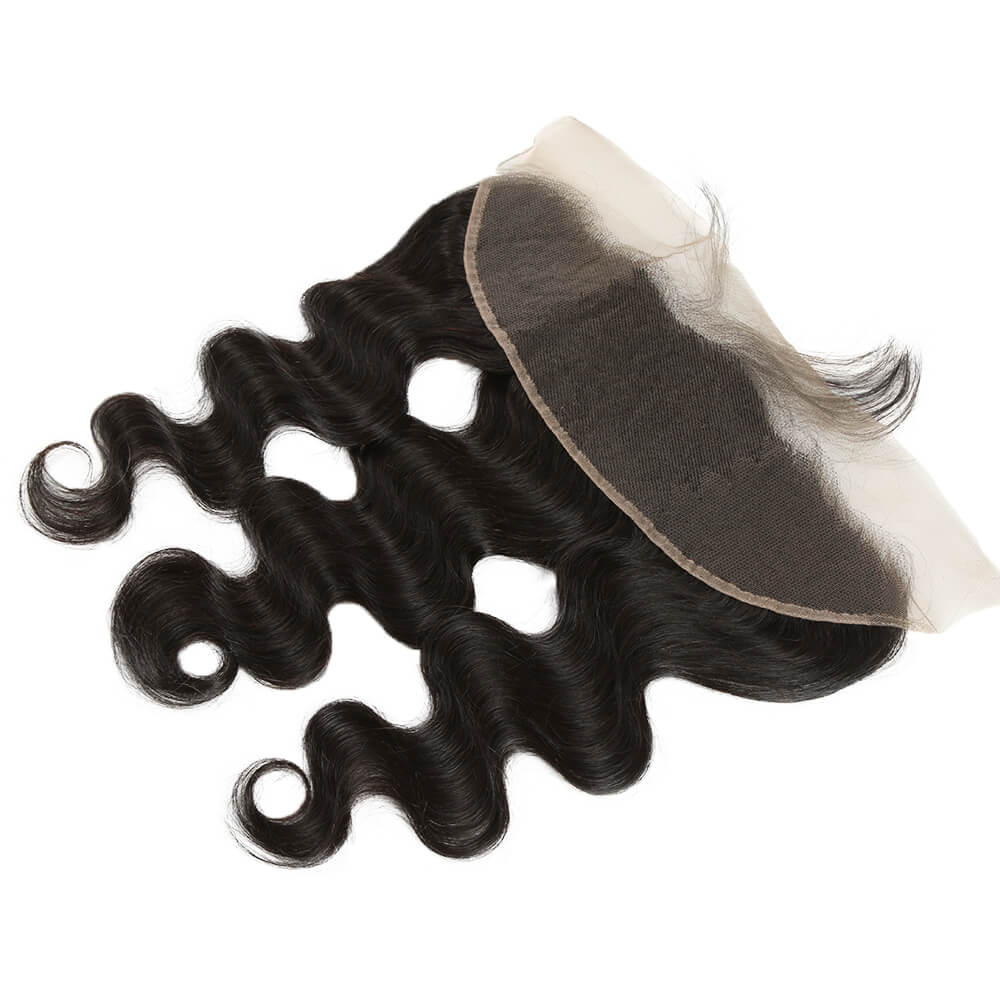 tangle free body wave natural black 13*4 lace frontal human hair