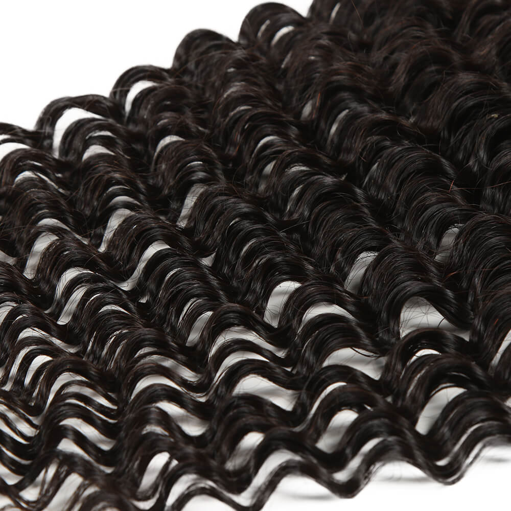 tangle free curly natural black virgin human hair with 13*4 lace frontals