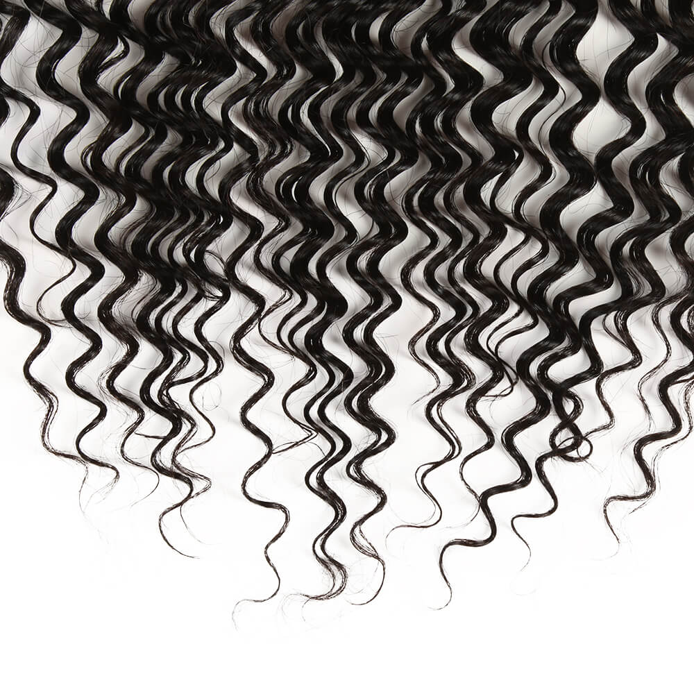 healthy end curly natural black virgin human hair with 13*4 lace frontals