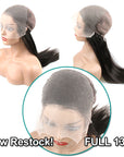 QVR Deep Wave Wig Virgin Human Hair 13x6 Full Lace Frontal HD Transparent Wigs Natural Color