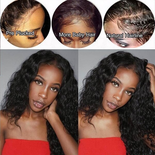 hd lace wigs water wave human hair wig natural look for black women