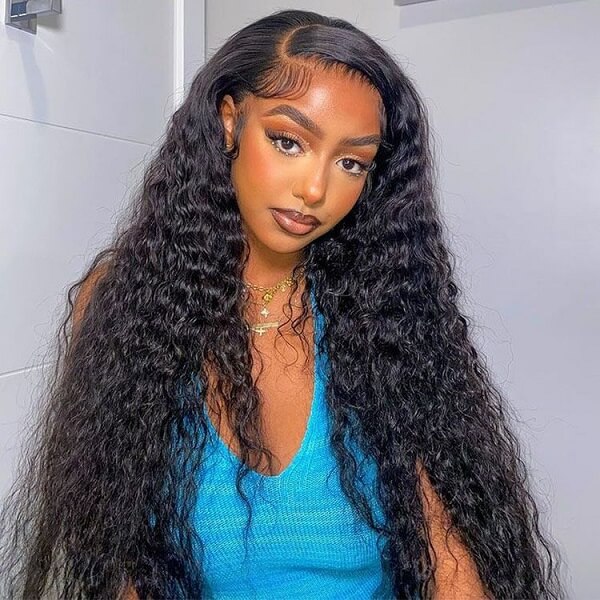 hd lace wigs human hair 13x6 water wave wig natural color for black women