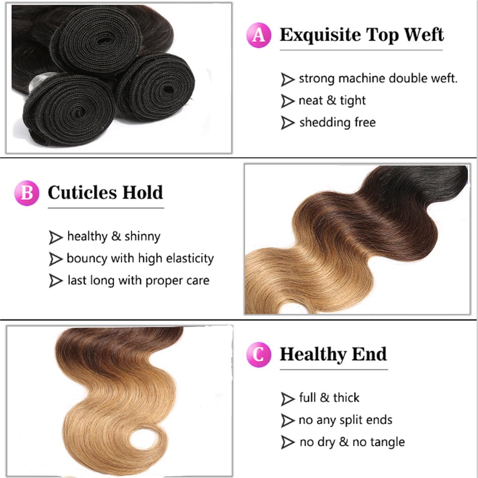 why choose qvr ombre 1b/4/27 human hair bundles