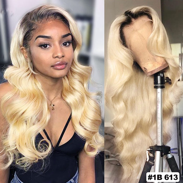 human hair wigs ombre color 13x4 virgin lace front