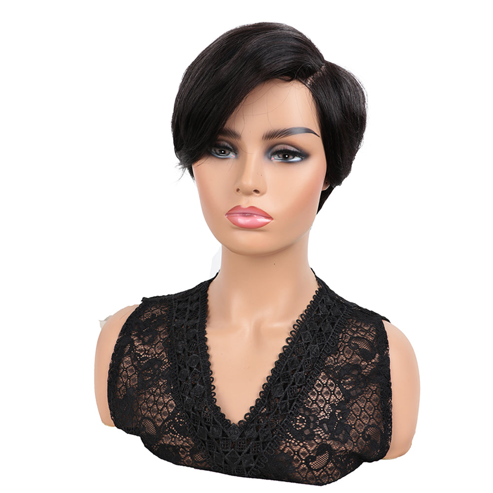 soft and sleek 100 human hair pixie cut wigs