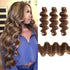 qvr brown blonde piano highlight body wave human hair bundles