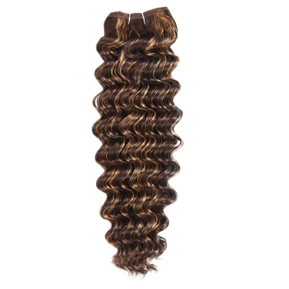 brown piano highlight deep wave raw hair bundles