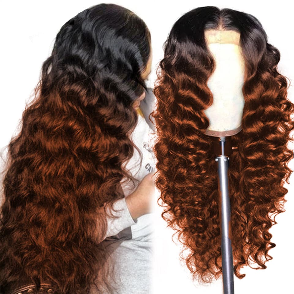 qvr glueless wigs loose deep wave 1b/33 ombre for black women