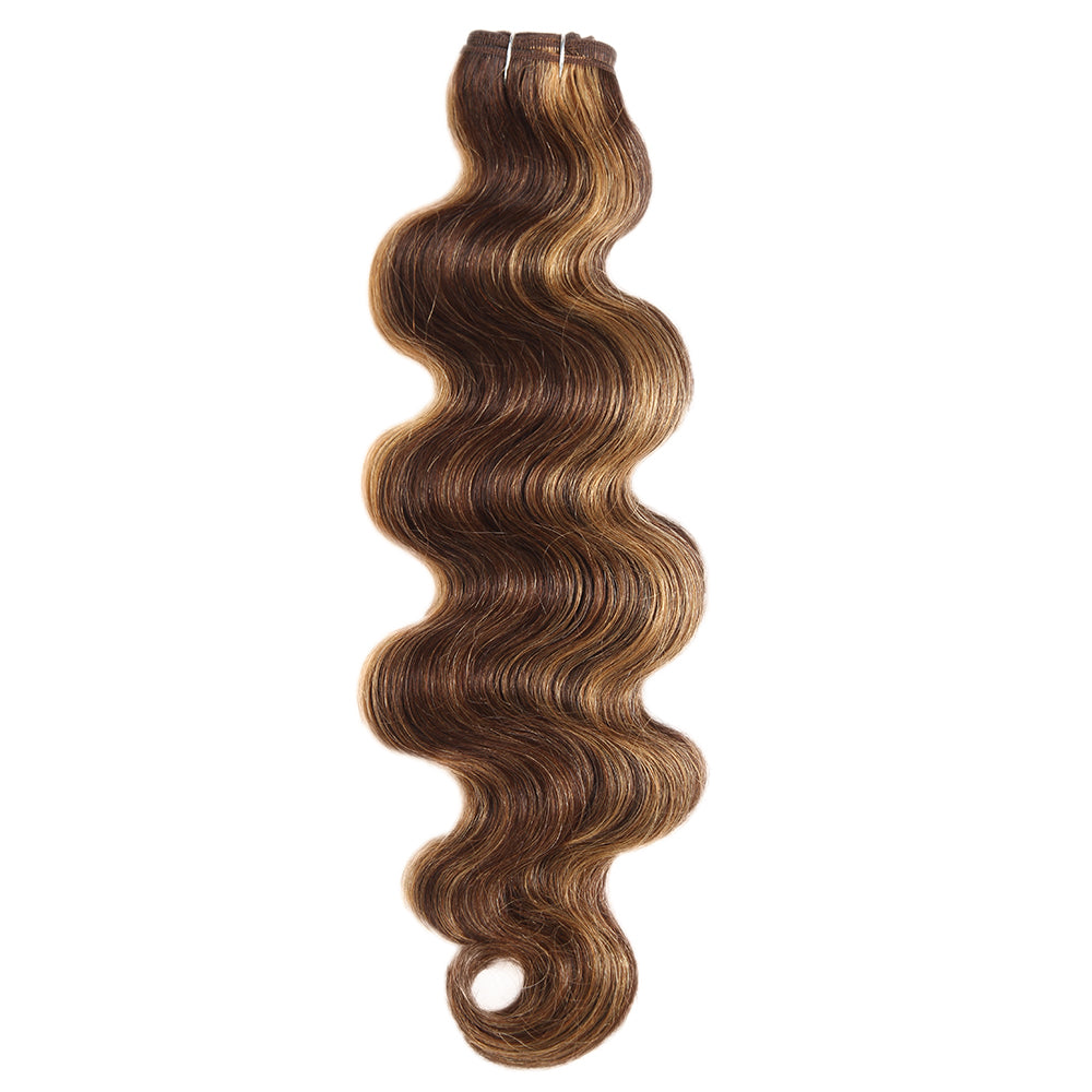 brown blonde piano highlight body wave virgin hair bundles