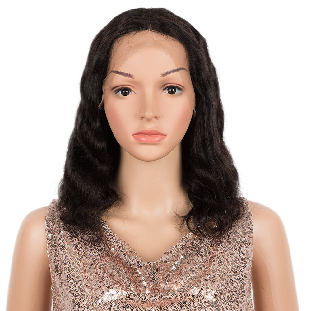 qvr wigs 4x1 t lace wig with natural black color for black women