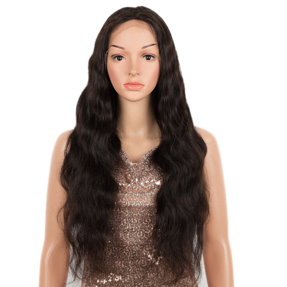 qvr wigs body wave lace front wig for natural black beauty