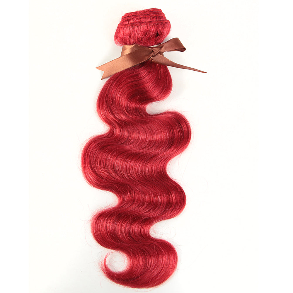  red color wavy virgin hair bundles