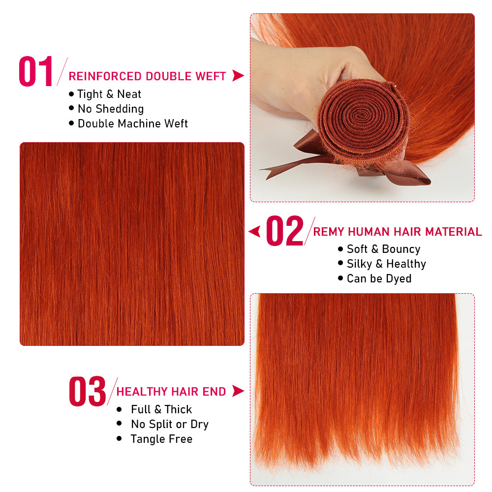 advantages of ginger orange silky straight human hair bundles