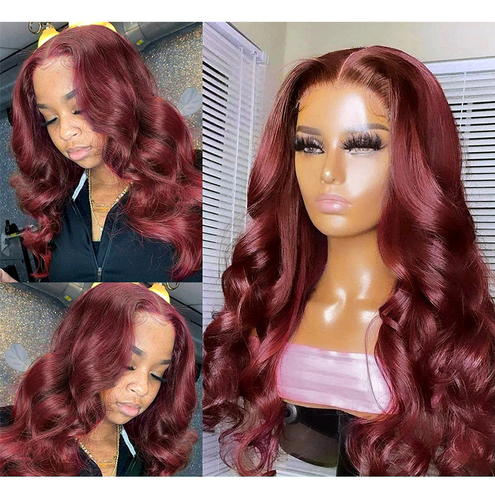 restyled 99j red wine silk straight human hair bundles