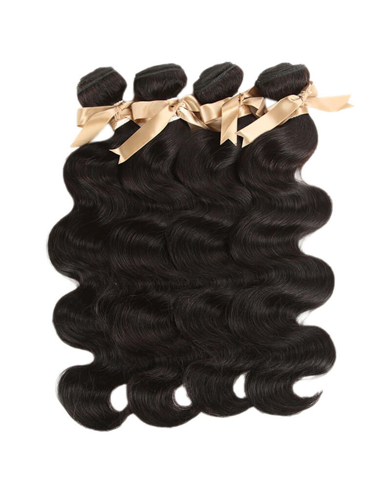 natural black body wave human hair bundles 4pcs