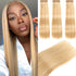 qvr piano blonde 27/613 silky straight virgin human hair bundles