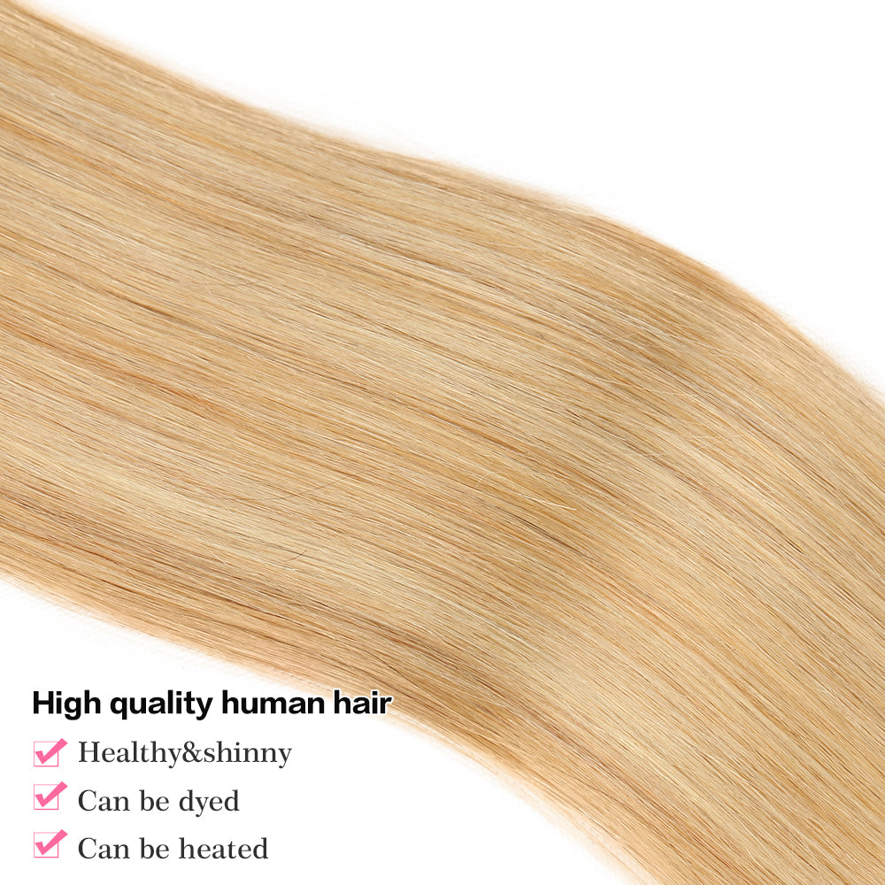 glossy piano blonde 27/613 silky straight virgin human hair bundles
