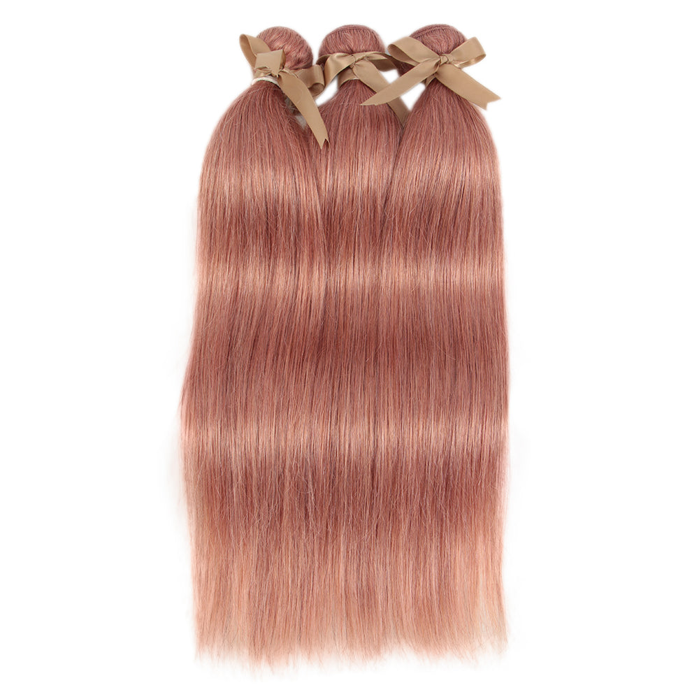 qvr soft pink straight human hair bundles