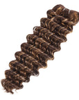 deep wave brown highlight human hair bundles