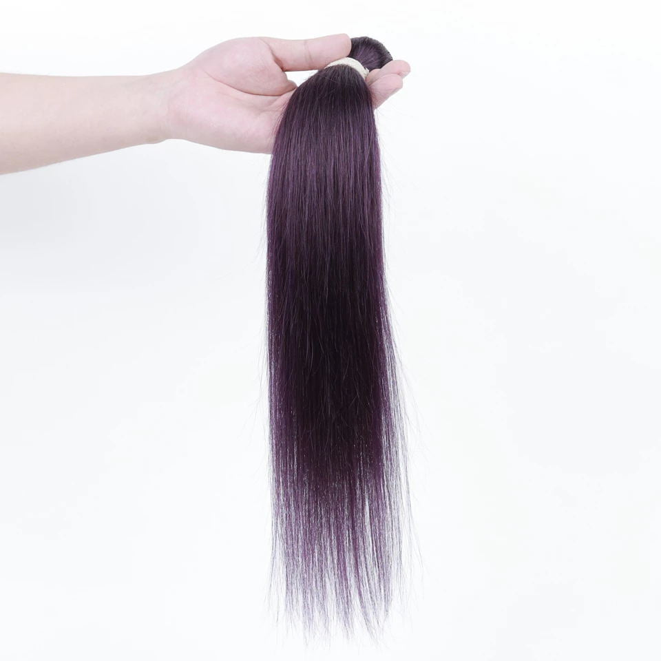 purple straight human hair bundles