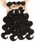 qvr natural black body wave human hair bundles 4pcs