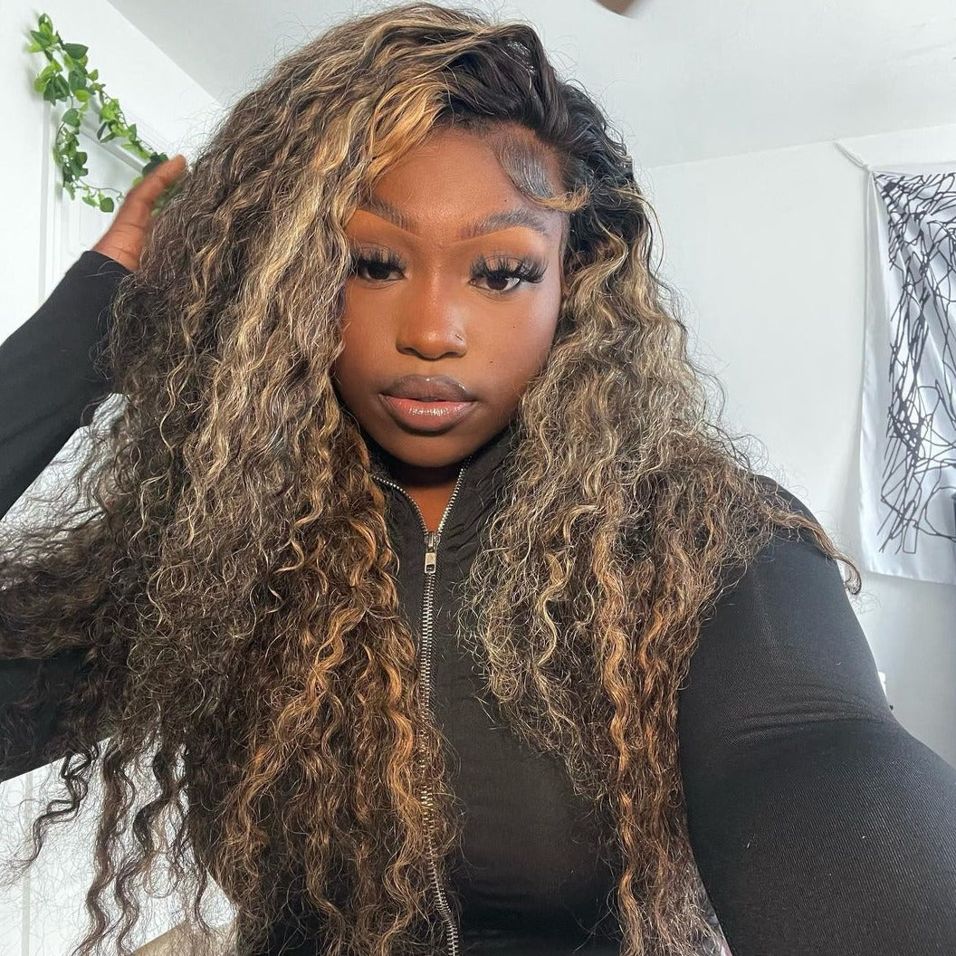 deep wave human hair lace wigs for black women