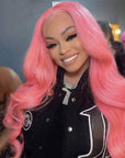 qvr wigs body wave pink colored virgin human hair wig