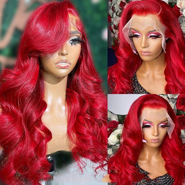qvr wigs red lace front wig, perfect for black women’s style