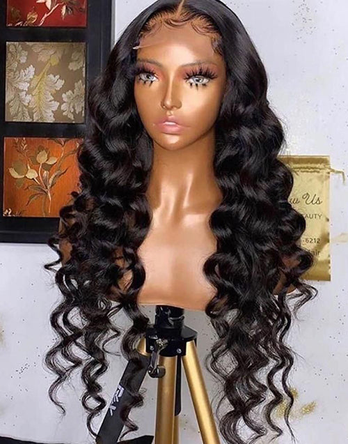 human hair lace wigs with beautiful crimp waves for black women