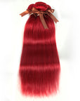 remy hair red color straight raw hair bundles